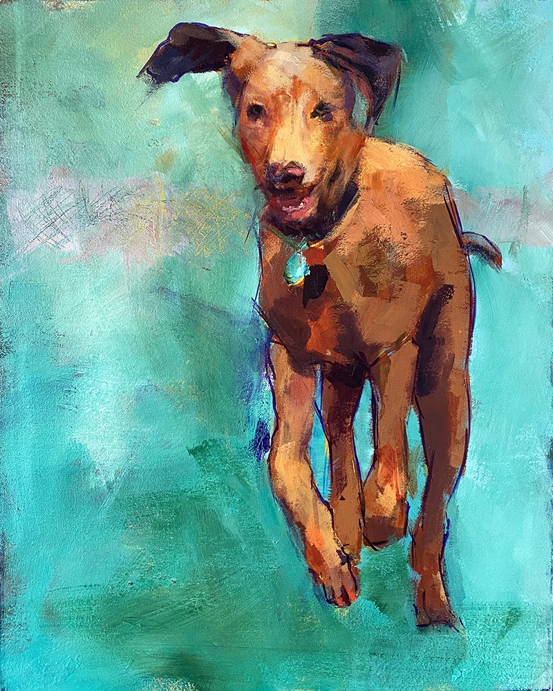 Brown Dog Running<br/> 16 x 20